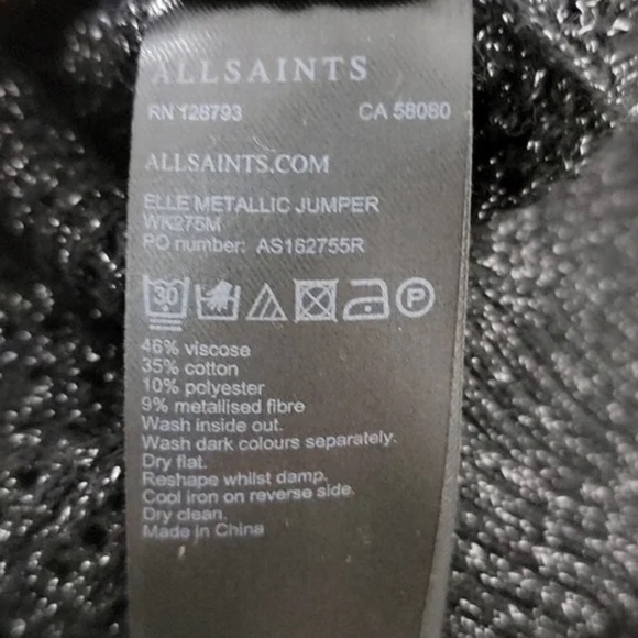 AllSaints Elle Metallic Jumper - Picture 6 of 6